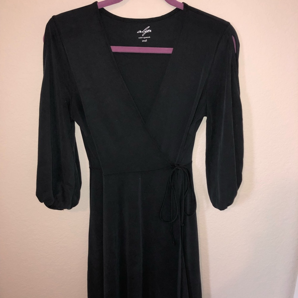 Black wrap style dress